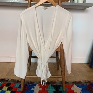 Aritzia Wilfred Free wrap blouse in cream